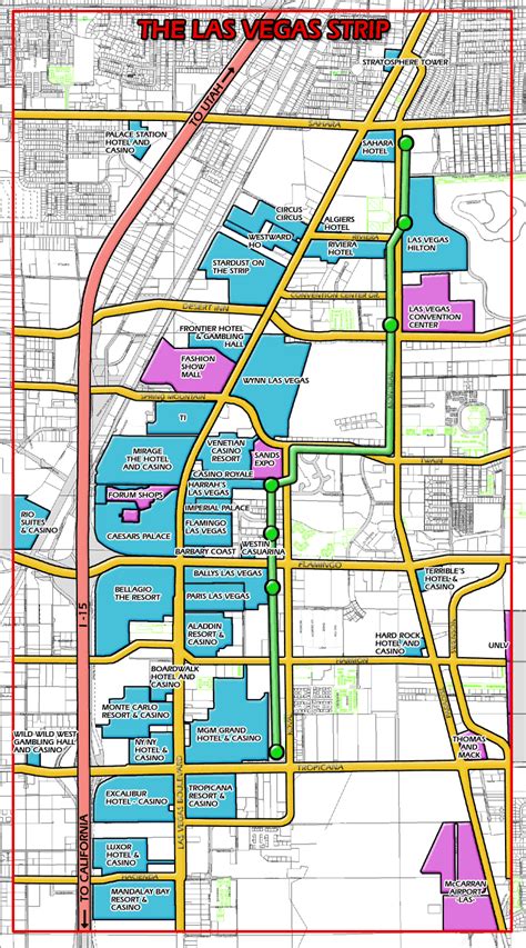 Challenges of implementing MAP Map Of The Vegas Strip